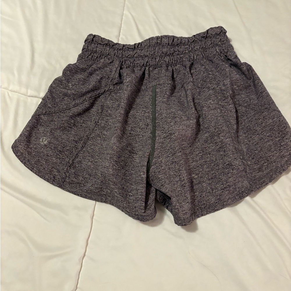 Lululemon Athletica Shorts Gray Zip Pocket Running Gym Lined Women’s